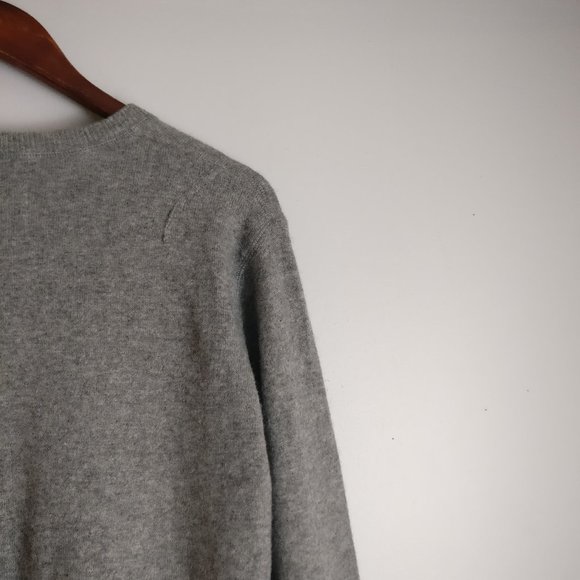 wings + horns Cashmere Wool Ribbed Sweater 80%Wool 20%Cashmere Lux Heather grayL - Picture 4 of 8